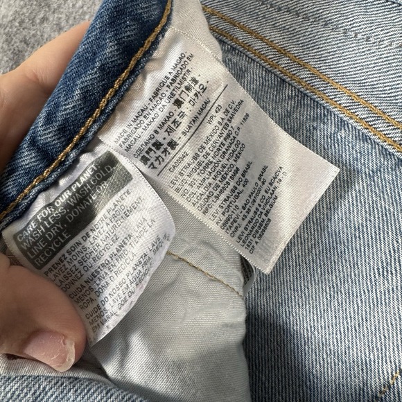 Levis‎ 501 XX Jean Shorts Womens 28 Blue Cutoff Big E Daisy Duke Y2K Distressed - Picture 4 of 13